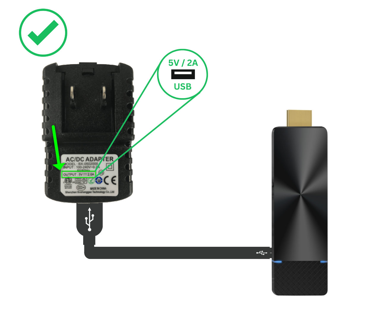 USB-Ladegerät (5V/2A)